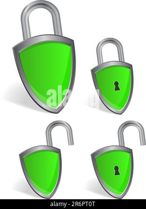 shield - security concept. Illustration isolated on white background Stock Vector