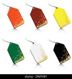 set of floral vector tags - EPS vector format available Stock Vector