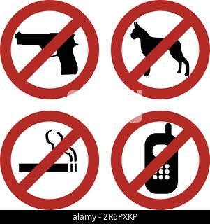 restriction icons - vector Stock Vector