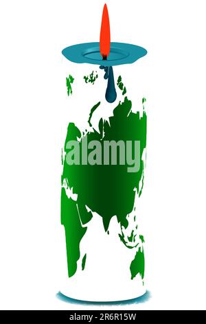 illustration of global warming on white background Stock Vector
