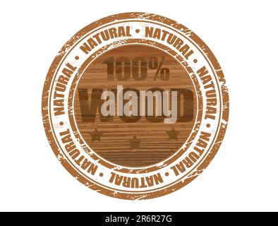 100% natural scratch grunge rubber stamp. Vector illustration on ...