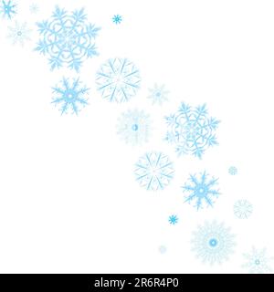 Dark blue snowflakes of the different form on white background Stock Vector