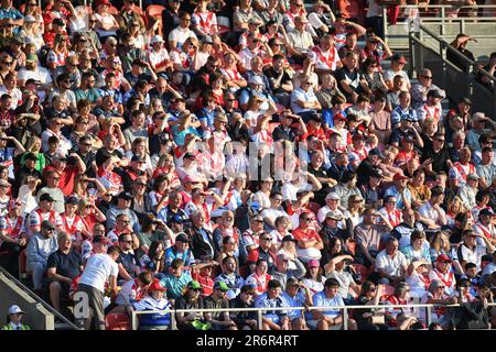 St. Helens, England - 9th June 2023 - Rugby League Betfred Super League , St. Helens vs Wigan Warriors at Totally Wicked Stadium, St. Helens, UK Stock Photo