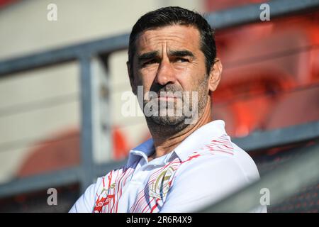 St. Helens, England - 9th June 2023 - St. Helens Assistant Coach Laurent Frayssinous. Rugby League Betfred Super League , St. Helens vs Wigan Warriors at Totally Wicked Stadium, St. Helens, UK Stock Photo