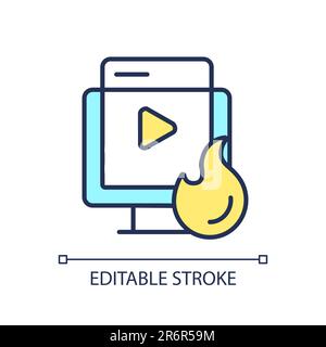 Viral video RGB color icon Stock Vector