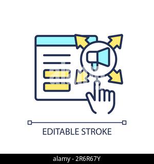 Digital advertising RGB color icon Stock Vector