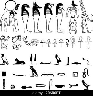 Ancient Egyptian symbols vector illustration Stock Vector