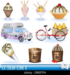 A collection of ice cream icons, part 2 Stock Vector