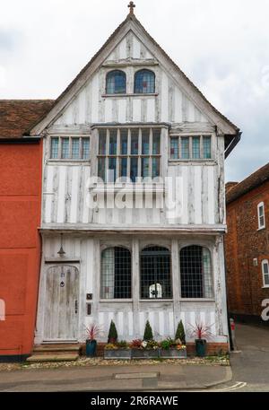 Lavenham high street timber framed grade 2 listed building, Suffolk England UK. April 2023 Stock Photo