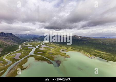 Delta del RáhpaädnoDelta del Ráhpaädno, Parco nazionale Sarek, Sweden, Europe Stock Photo