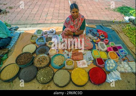 06 04 2014 Vintage Old Style Village Market, Banavasi, Sirsi, Uttara Kannada, Karnataka, India, Asia. Stock Photo