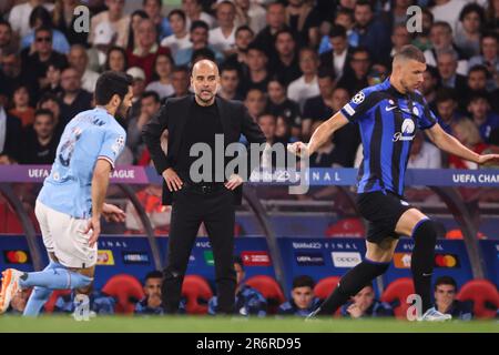 Istanbul, Turquie. 10th June, 2023. Coach of Manchester City Pep Guardiola during the UEFA Champions League, Final football match between Manchester City FC and FC Internazionale on June 10, 2023 at Ataturk Olympic Stadium in Istanbul, Turkey - Photo Jean Catuffe/DPPI Credit: DPPI Media/Alamy Live News Stock Photo