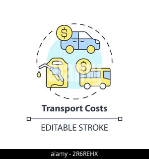 Transport costs concept icon Stock Vector