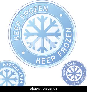 Keep frozen food product label sticker for use in websites, print materials, and product packaging Stock Vector