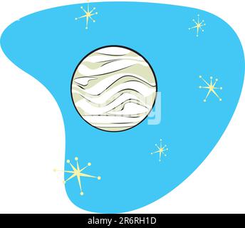 Retro Planet Venus is part of a complete set of Solar System Planets for download. Stock Vector