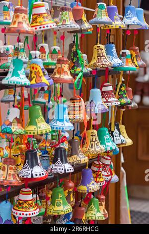Handmade souvenir decorative Ceramic bells Stock Photo