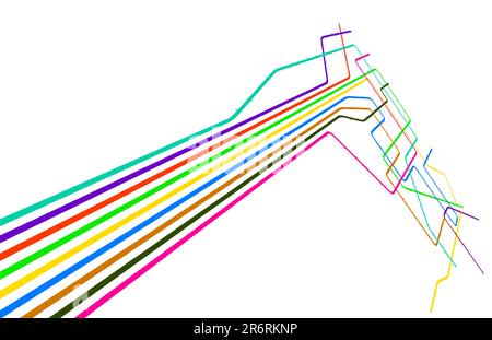 Editable vector design of a generic subway system with copy space Stock Vector