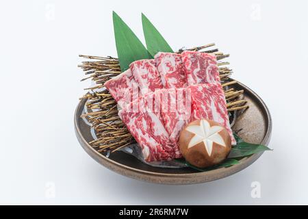 slices Flap Meat for Japanese bbq or Korea bbq。 Stock Photo