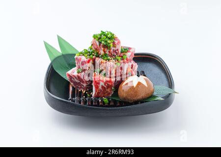 diced wagyu beef cubes for Japanese bbq or Korea bbq。Translate：“骰子牛肉