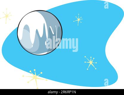 Retro Planet Pluto is part of a complete set of Solar System planet for download. Stock Vector