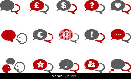 Vector icons pack - Red Series, baloon collection Stock Vector