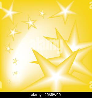 falling stars from the sky in yellow Stock Vector