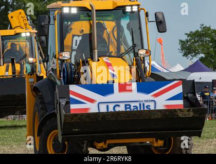 Dancing Diggers - Smallwood Steam & Vintage Rally 2023 Stock Photo