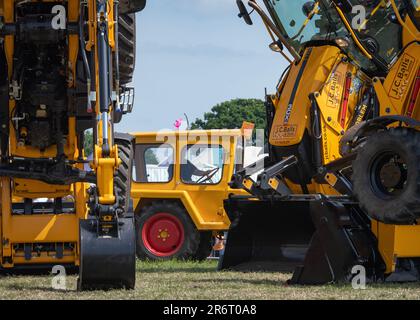 Dancing Diggers - Smallwood Steam & Vintage Rally 2023 Stock Photo