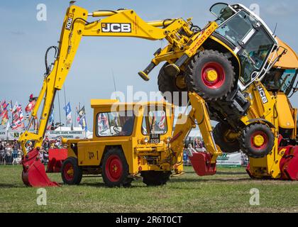 Dancing Diggers - Smallwood Steam & Vintage Rally 2023 Stock Photo