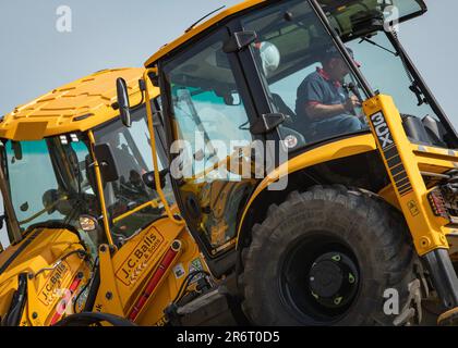 Dancing Diggers - Smallwood Steam & Vintage Rally 2023 Stock Photo