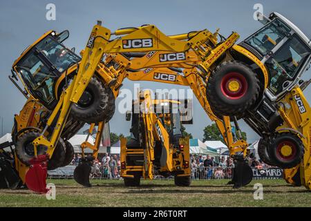 Dancing Diggers - Smallwood Steam & Vintage Rally 2023 Stock Photo