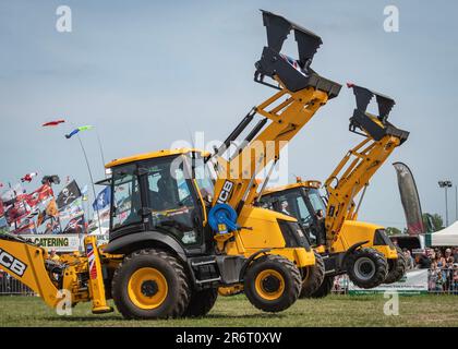 Dancing Diggers - Smallwood Steam & Vintage Rally 2023 Stock Photo