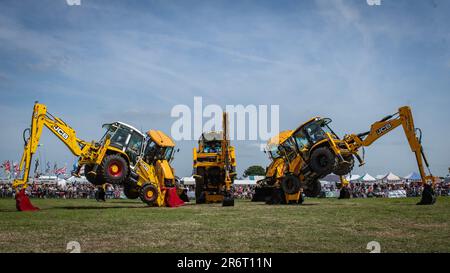 Dancing Diggers - Smallwood Steam & Vintage Rally 2023 Stock Photo