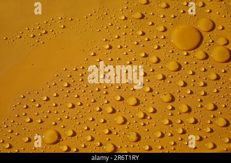 Raindrops, water drops on tablecloth Stock Photo