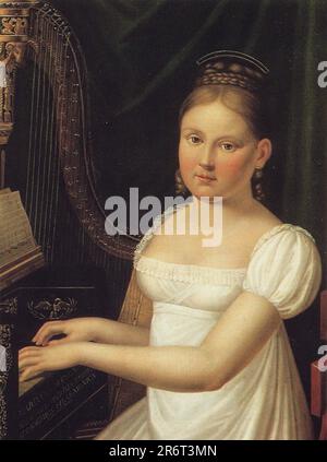 Portrait of the composer and harpist Marianna Bottini née Motroni-Andreozzi (1802-1858). Museum: PRIVATE COLLECTION. Author: ANONYMOUS. Stock Photo