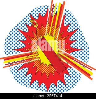 TNT Dynamate in a pop art cartoon explosive style Stock Vector