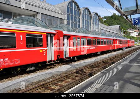 Thusis, Thusis railway station, local train of Rhaetian Railway