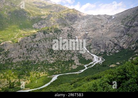 Switzerland, Rhone, origin from glacier, Switzerland Stock Photo