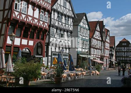 Fritzlar market place, Hesse, Germany Stock Photo