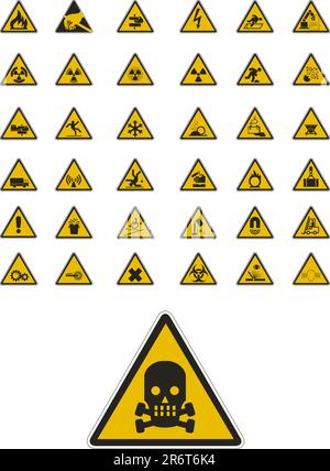 Abstract vector warning and safety signs Stock Vector