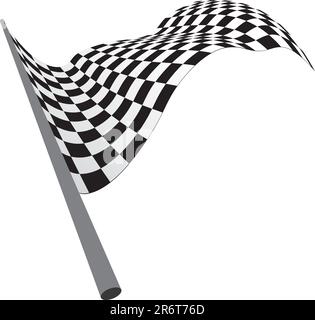 Black and white checked racing flag. Vector illustration. Stock Vector