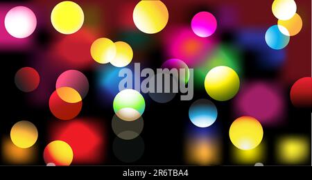 Vector illustration of disco lights dots pattern on black background Stock Vector