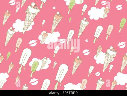 cool hand-drawn ice creams Stock Vector