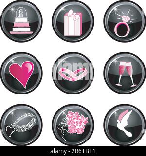 Web icons, available in full color or 2 color. Stock Vector