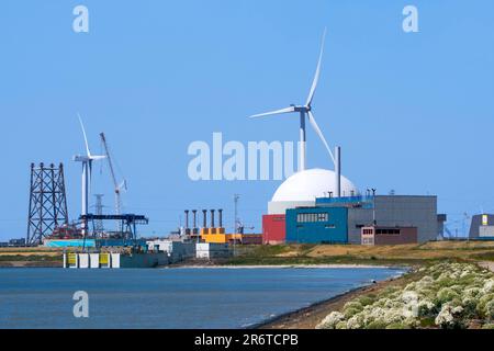 Borssele Nuclear Power Station with pressurised water reactor (PWR), only nuclear power plant for electricity production in the Netherlands at Zeeland Stock Photo