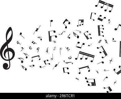 Musical notes staff theme for use in web design Stock Vector