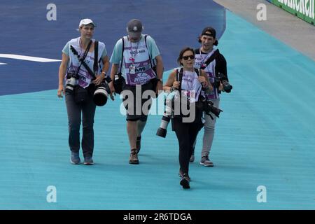 Miami Gardens, Florida, USA. 7th May, 2023. Course photographers working for news media outlets and photo agencies at the Formula 1 Miami Grand Prix. (Credit Image: © Taidgh Barron/ZUMA Press Wire) EDITORIAL USAGE ONLY! Not for Commercial USAGE! Stock Photo