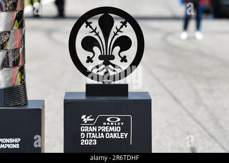 May 29, 2022, Scarperia (FI, Italy: Scarperia (FI), Italy, Mugello  International Circuit, May 29, 2022, MotoGP trophies during Gran Premio  dÃ¢â‚¬â„¢Italia Oakley Race - MotoGP World Championship. (Credit Image: ©  Alessio Marini/LPS