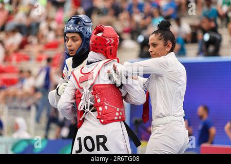 Foro Italico, Rome, Italy, June 10, 2023, Julyana Al-Sadeq (JOR) vs Aya Shehata (EGY) -67kg W  during  World Taekwondo Grand Prix day2 - Taekwondo Stock Photo