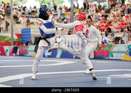 Foro Italico, Rome, Italy, June 10, 2023, Julyana Al-Sadeq (JOR) vs Aya Shehata (EGY) -67kg W  during  World Taekwondo Grand Prix day2 - Taekwondo Stock Photo